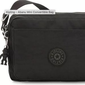 Kipling Abanu Convertible Bag, Black, Lightweight, New with Tags